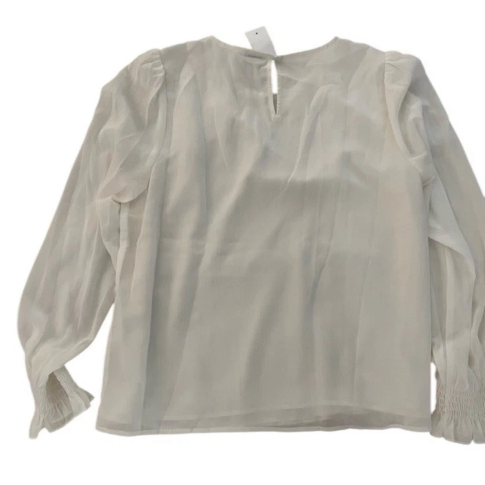 J Crew Long-sleeve top with smocked cuffs in Ivory Size M $79.50 - Picture 5 of 7